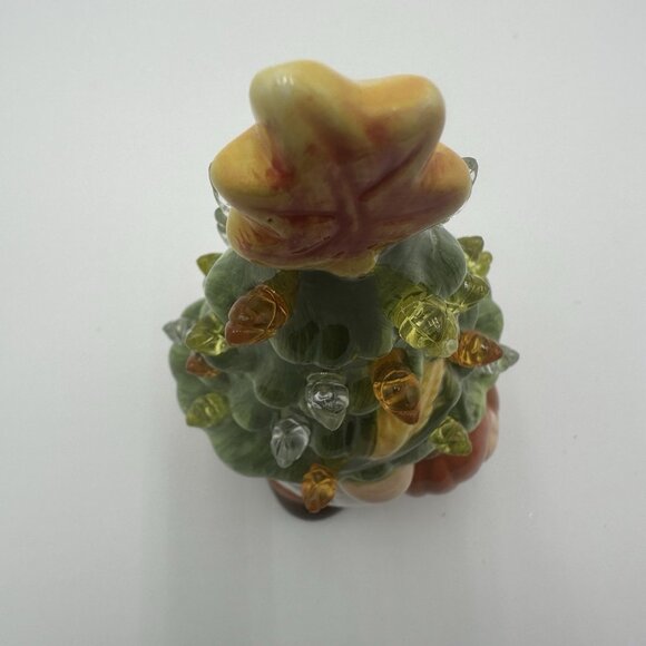 Ceramic 7" Gnome Fall Autumn Pumpkin Thanksgiving Light Up Christmas tree - Picture 7 of 14